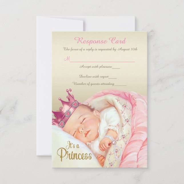 Cartão RSVP Confirmação de Presença para Chá de Bebê de Prince (Frente)