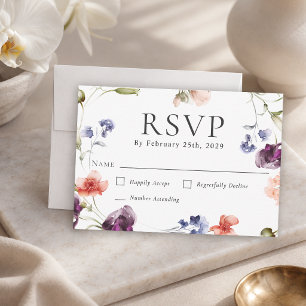 Cartão RSVP Confirmação de Presença para Evento Floral de Flor