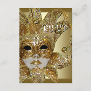 Cartão RSVP Confirmação de Presença para Festa de Máscaras Our