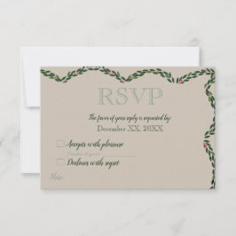 Cartão RSVP Confirmação de Presença para Grinalda de Natal