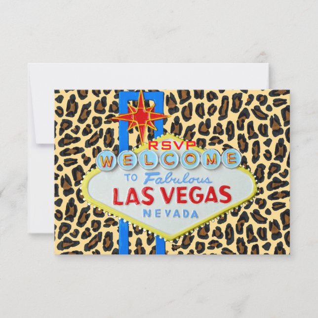 Cartão RSVP Confirmação de Presença para Recepção em Las Vegas (Frente)
