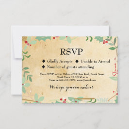 Cartão RSVP Confirme Presença Casamento Férias de Inverno Cart