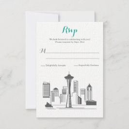 Cartão RSVP Confirme presença Casamento Silhueta de Seattle