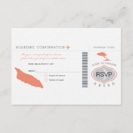 Cartão RSVP Confirme sua Passagem para Aruba