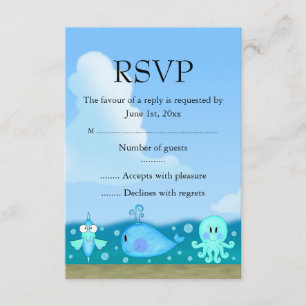 Cartão RSVP Confirme sua presença debaixo do mar