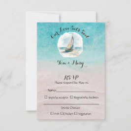 Cartão RSVP Confirme sua presença no casamento Set Sail 