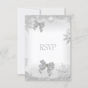 Cartão RSVP Conjunto de Arcos Brancos Glitter Silver de Casame