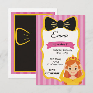 Cartão RSVP Convidado de aniversário da Princesa Rosa   zazzle