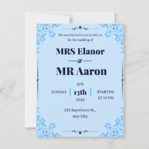 Cartão RSVP Convidamos cordialmente para o casamento de