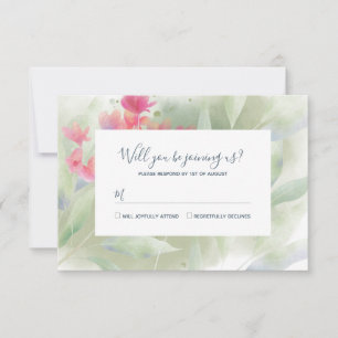 Cartão RSVP Cor da Água Plumeria