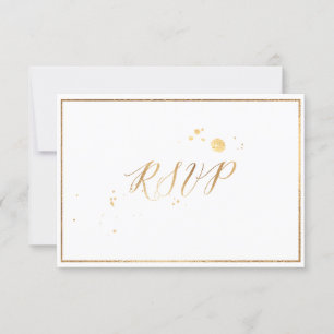 Cartão RSVP Cor Dourada/DIY do Faux Clássico do PixDezines RS