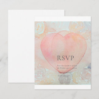 Cartão RSVP Coração de Deusa Pintado à Mão