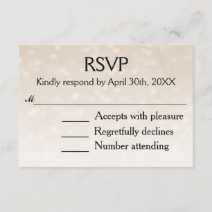 Cartão RSVP Corações Espalhados Casamento de Ómbre de Taupe Le