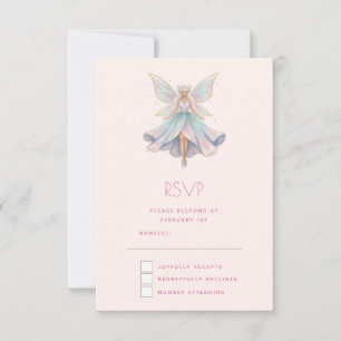 Cartão RSVP Cores Pastéis de Anjo Mágico Fada