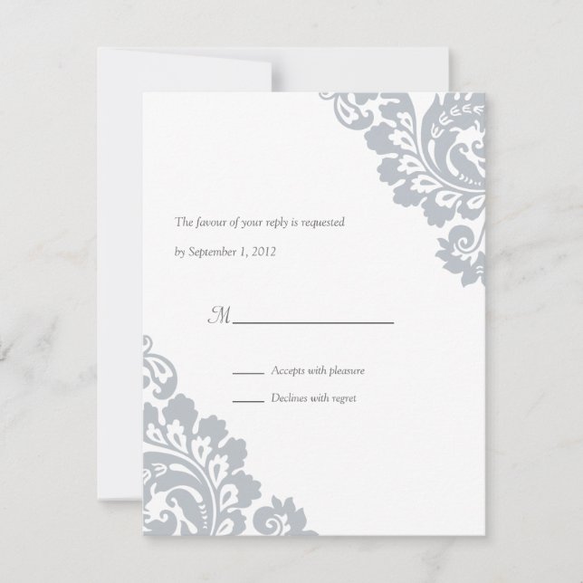 Cartão RSVP Corner Scrolls Reply (Frente)