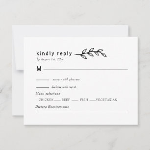 Cartão RSVP Coroa de Flores Silvestres Minimalista Casamento R