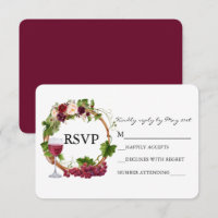 Coroa de Noiva com Videira de Uva Floral em Aquare