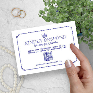 Cartão RSVP Coroa Real Gótica Medieval & Fantasia Código QR RS