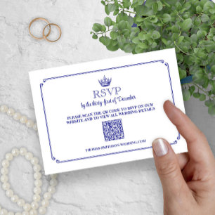 Cartão RSVP Coroa Real Gótica Medieval & Fantasia Código QR RS