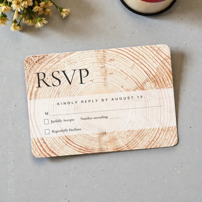 Cartão RSVP Cortar Corta-Mails em Casamento Russo (Rustic RSVP wedding cards.)