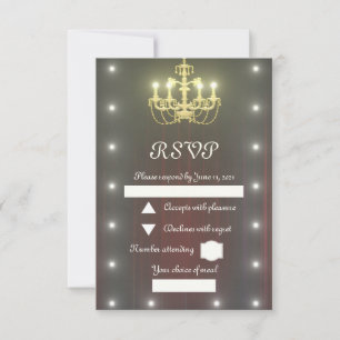 Cartão RSVP Cortina de teatro-ouro-candelabro
