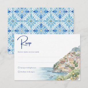 Cartão RSVP Costa Amalfitana Amore Casamento à Beira-Mar em