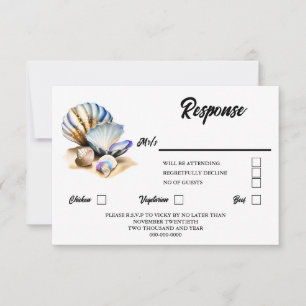 Cartão RSVP Costela iridescente prateleiras elegantes náuticas