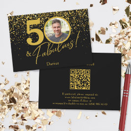Cartão RSVP Create Your Own Fabulous Birthday Photo QR Code