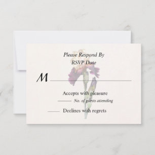 Cartão RSVP Creme e Maroon Iris e Buds