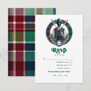 Cartão RSVP Crest de Polo com Monograma Equestre para Chá de B