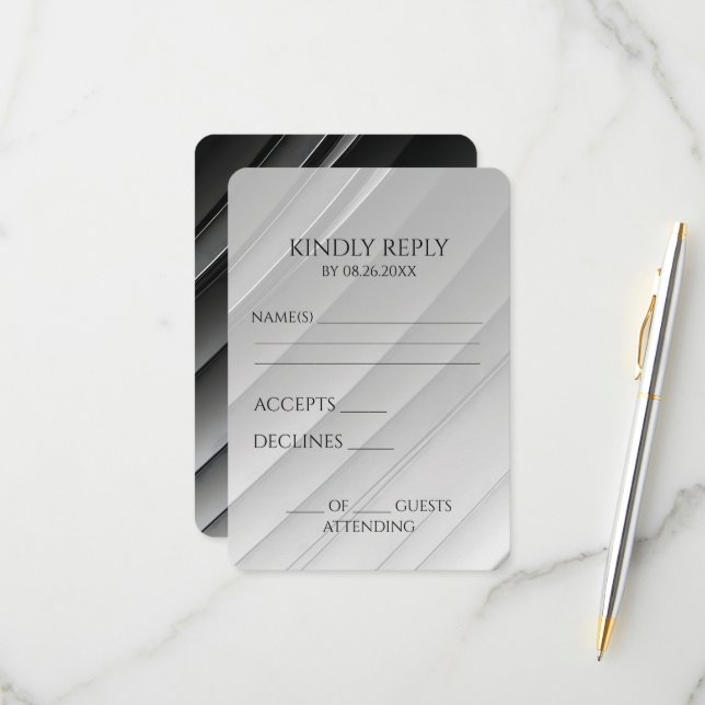 Cartão RSVP Crie o seu próprio modo de rotação diagonal em ton (Frente/Verso In Situ)