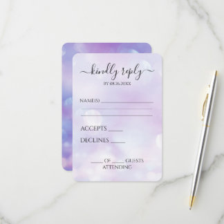 Cartão RSVP Crie Seu Próprio Bokeh Roxo Etéreo