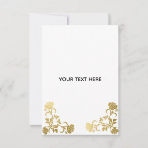Cartão RSVP Crie seu próprio elegante dourado