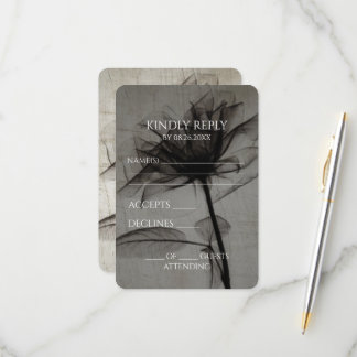 Cartão RSVP Crie Seu Próprio Flower Sepia Vintage X-Ray Closeu