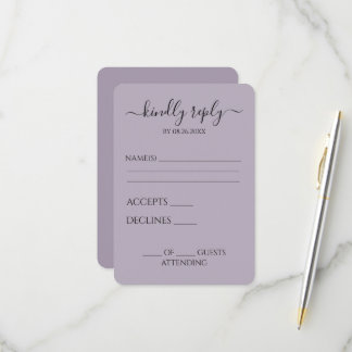 Cartão RSVP Crie Sua Própria Caligrafia Simples Minimalista