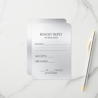 Cartão RSVP Crie sua própria Cinza de Prata