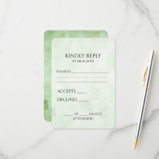 Cartão RSVP Crie sua própria textura verde suave