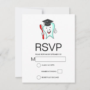 Cartão RSVP Cuidado Dental Dente Feliz com Formatura de Escova