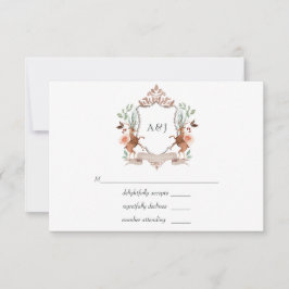 Cartão RSVP Cume de Louro Florestal em Aquarela para Casamento