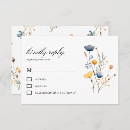Cartão RSVP Daîd Wild Flower Florals Rustic Boho Wedding