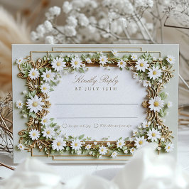 Cartão RSVP Daisy Wedding Elegante