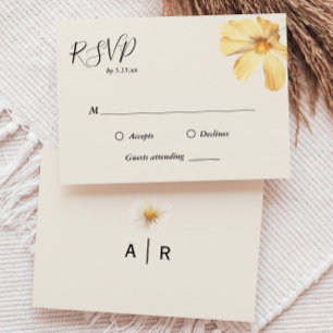 Cartão RSVP Daisy Wedding Elegante