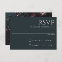 Cartão RSVP Dark Moody Floral