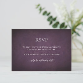 Cartão RSVP Dark Purple Fine Art Floral Elegant Wedding