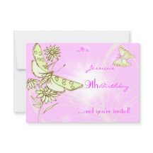 Cartão RSVP de Aniversário da Borboleta de Limão R