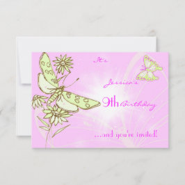 Cartão RSVP de Aniversário da Borboleta de Limão R