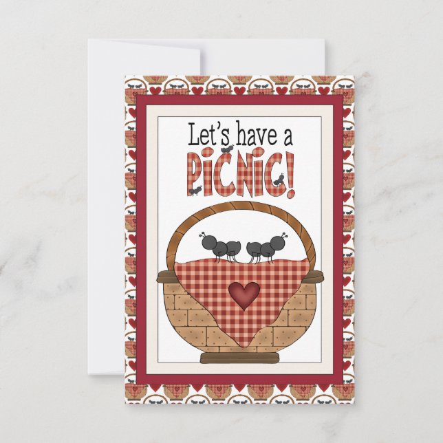 Cartão RSVP de Ant Picnic (Frente)