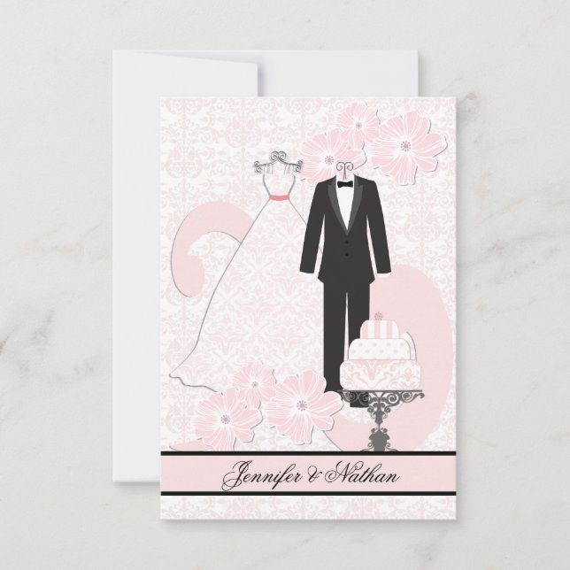 Cartão RSVP de Aposentado de Casamento (Frente)