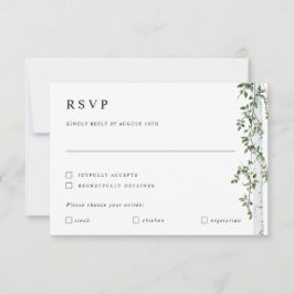 Cartão RSVP de Árvore Birch com Casamento Preferen