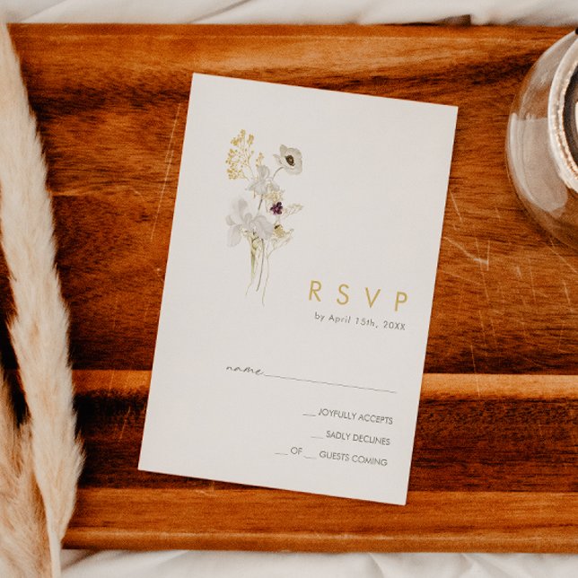 Cartão RSVP de Buquê de flor selvagem (Criador carregado)